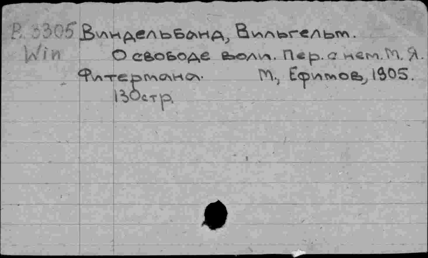 ﻿О св>оьоде еьоА^ч. Пер.а уас.гл.^а.Л.
«■Pvx-rcptvxcA^c’v ГЛ.,	iS^S.
|ЪО<.тр,